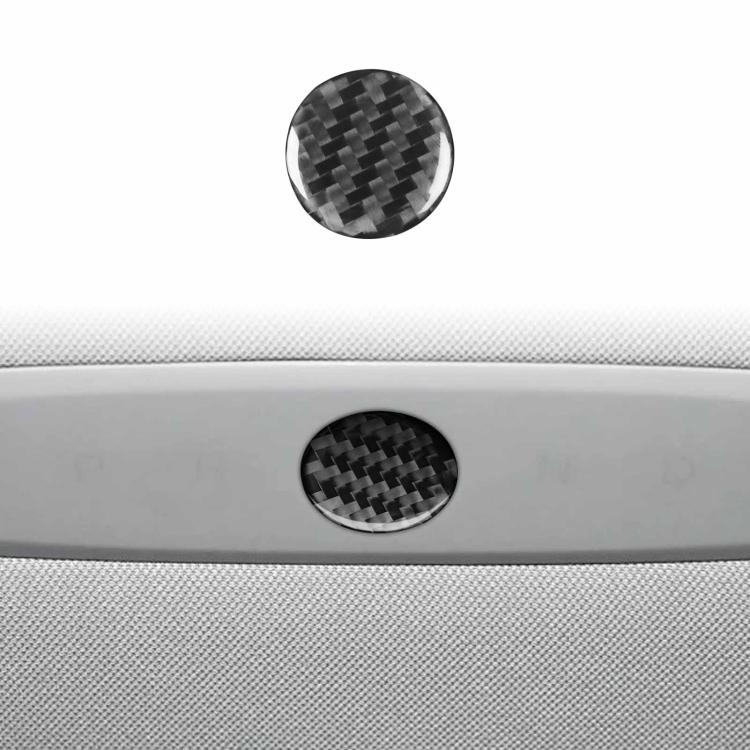 For Tesla Model 3 2023- Carbon Fiber Car Emergency Light Button Decorative Sticker, Left and Right Drive(Black)