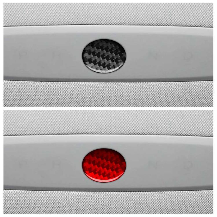 For Tesla Model 3 2023- Carbon Fiber Car Emergency Light Button Decorative Sticker, Left and Right Drive(Red) - Image 5