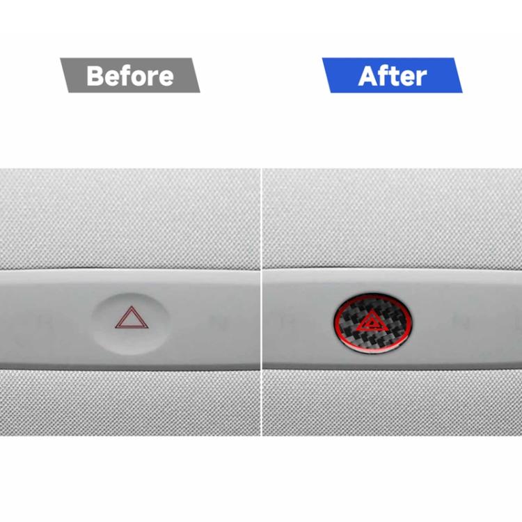 For Tesla Model 3 2023- Carbon Fiber Car Emergency Light Button with Label Decorative Sticker, Left and Right Drive(Black) - Image 5