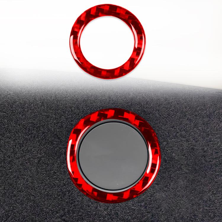 For Tesla Model 3 2023- Carbon Fiber Car Trunk Button Frame Decorative Sticker, Left and Right Drive(Red)