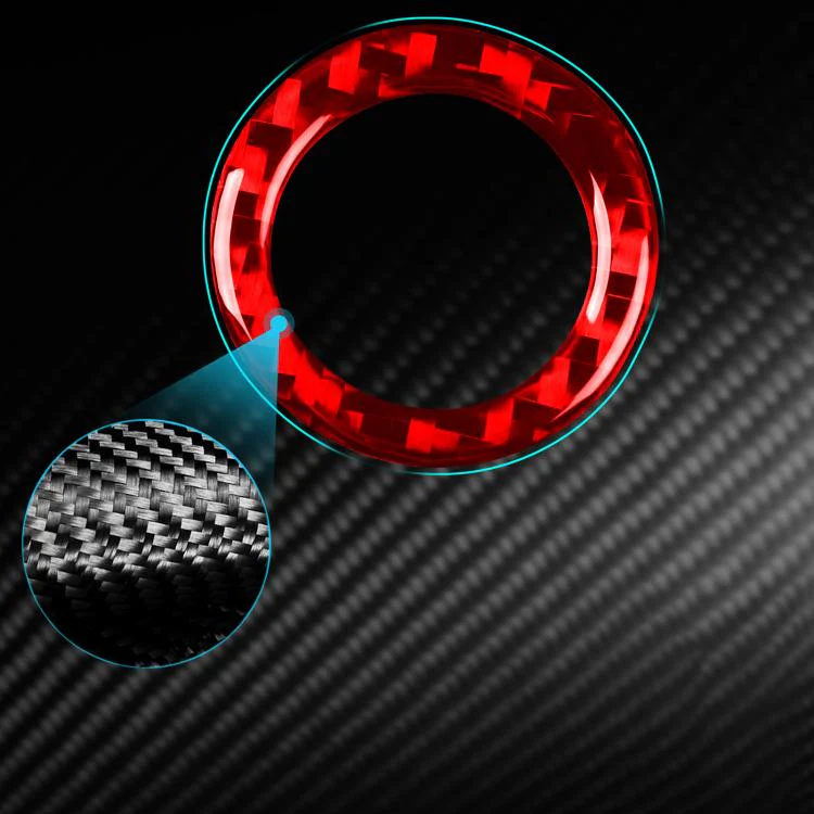 For Tesla Model 3 2023- Carbon Fiber Car Trunk Button Frame Decorative Sticker, Left and Right Drive(Red) - Image 4