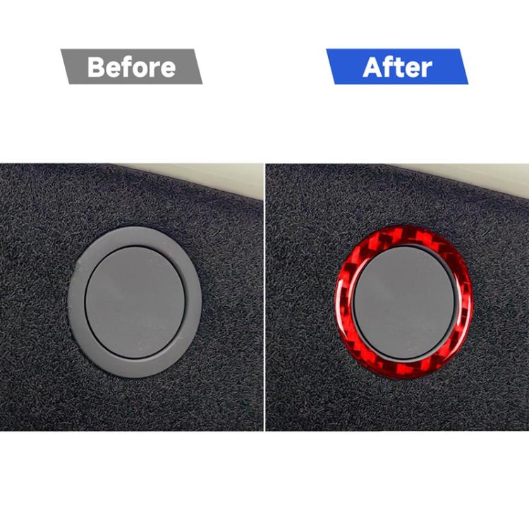 For Tesla Model 3 2023- Carbon Fiber Car Trunk Button Frame Decorative Sticker, Left and Right Drive(Red) - Image 5