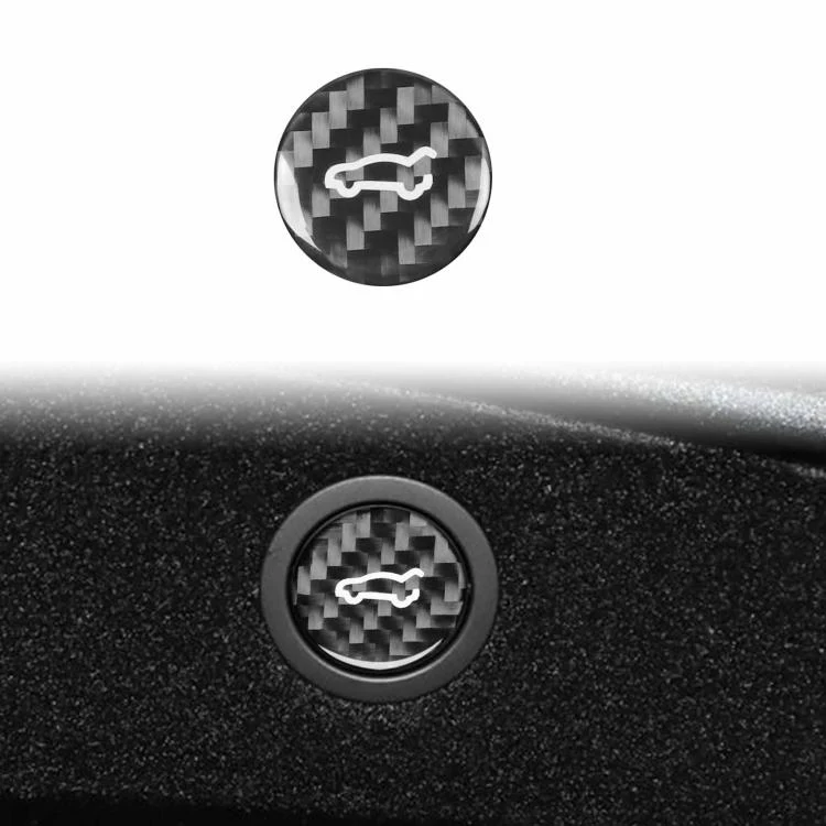 For Tesla Model 3 2023+ / Y New Edition 2025+ Carbon Fiber Car Trunk Button Decorative Sticker, Left and Right Drive(Black)