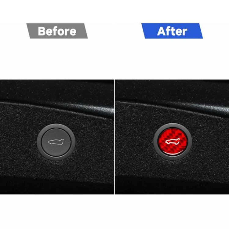 For Tesla Model 3 2023+ / Y New Edition 2025+ Carbon Fiber Car Trunk Button Decorative Sticker, Left and Right Drive(Red) - Image 5