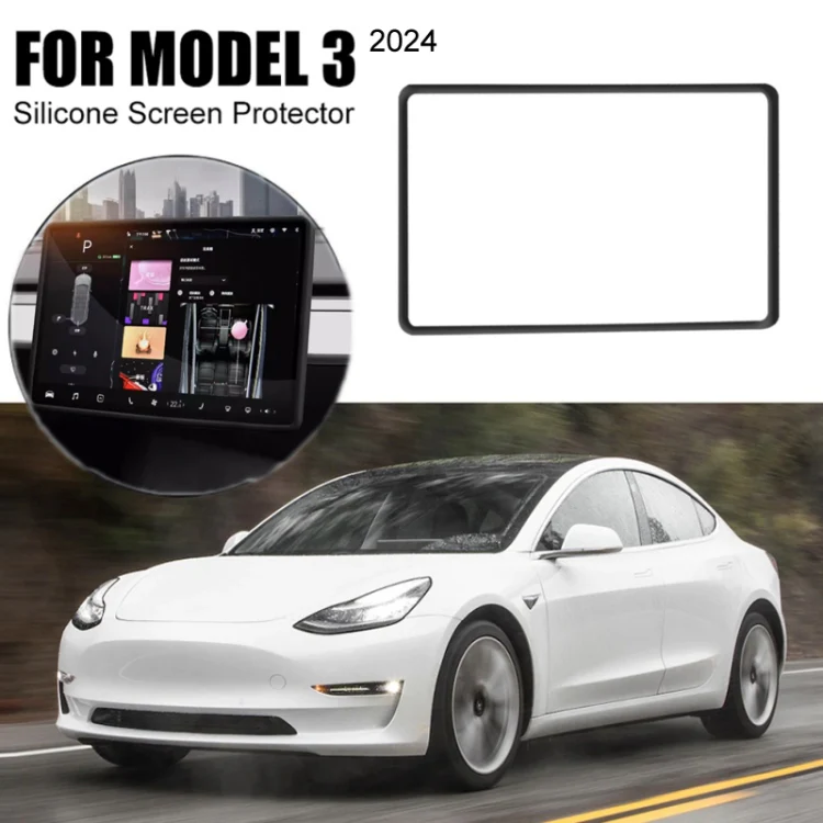 For Tesla Model 3 2024  Screen Bumper Protective Cover Silicone Frame - Image 3