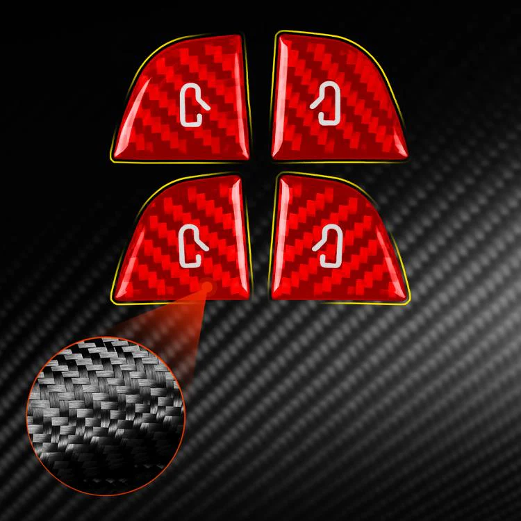For Tesla Model 3 4pcs/ Set B-type Car Window Switch Stickers(Red) - Image 4