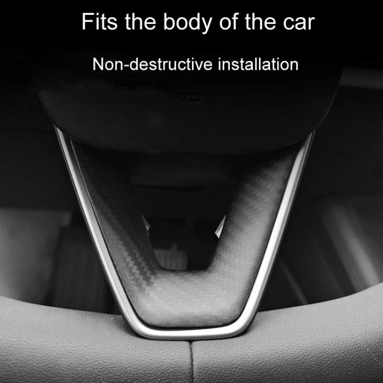 For Tesla Model 3 Car Modification Interior Carbon Fiber Steering Wheel Patch, Style: Glossy - Image 3