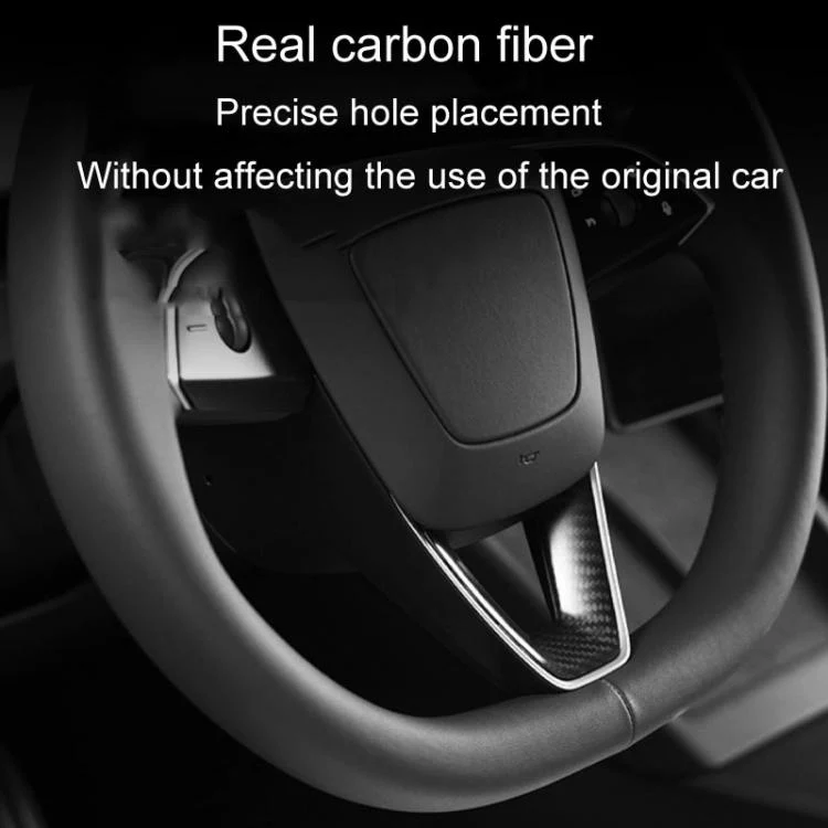 For Tesla Model 3 Car Modification Interior Carbon Fiber Steering Wheel Patch, Style: Glossy - Image 5