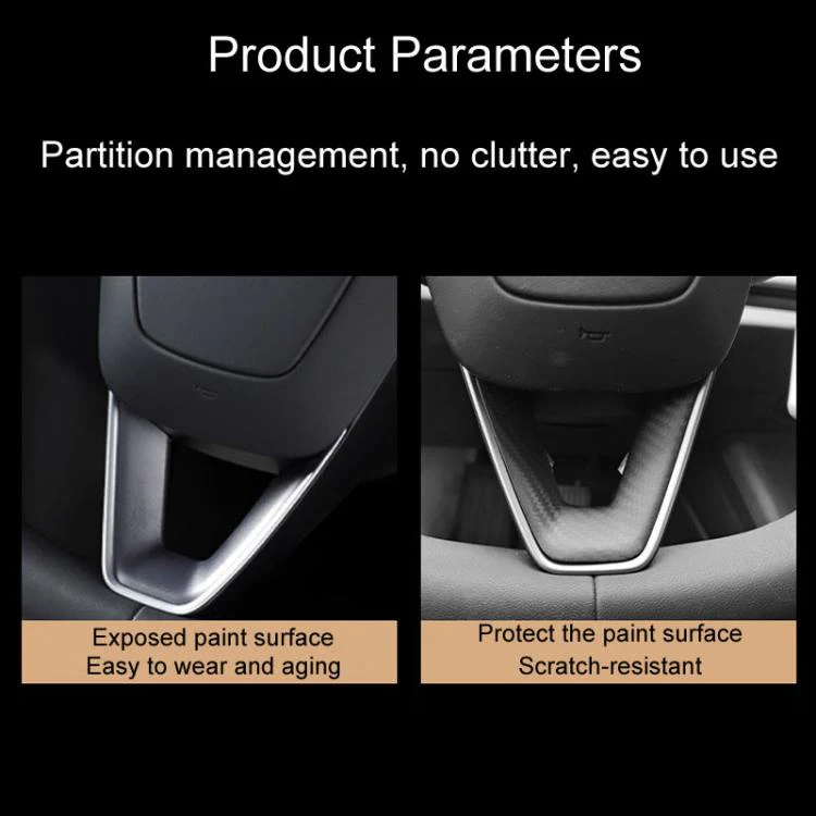 For Tesla Model 3 Car Modification Interior Carbon Fiber Steering Wheel Patch, Style: Matte - Image 4