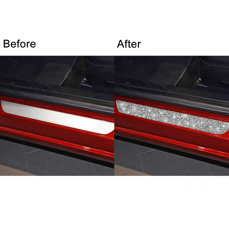 For Tesla Model 3 Car Rear Door Sill Strip Diamond Sticker,Left and Right Drive Universal - Image 7
