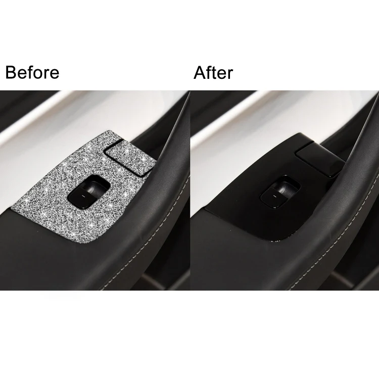 For Tesla Model 3 Car Window Raising Button Diamond Sticker, Left Drive - Image 7