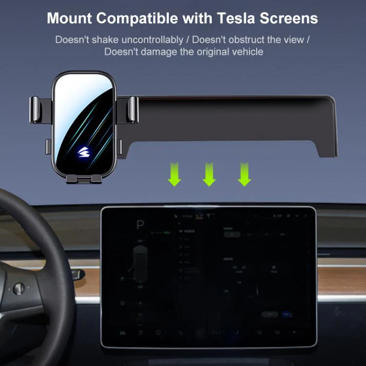 For Tesla Model 3 / Model Y 23-25 15.4 inch Car Screen Phone Holder Mount with Extension Arm(Black) - Image 3
