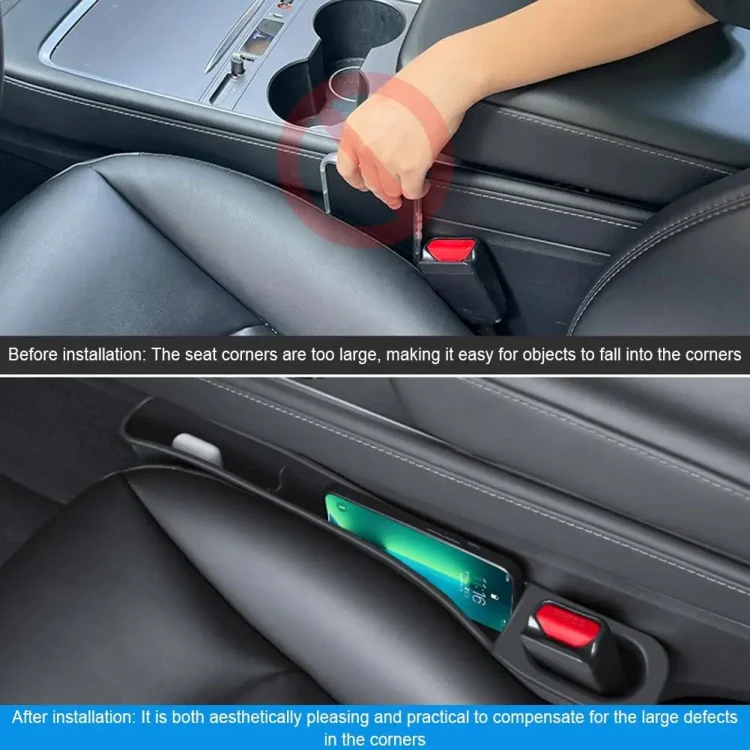 For Tesla Model 3 / Y 2pcs / Set Car Seat Gap Storage Box (Black) - Image 6