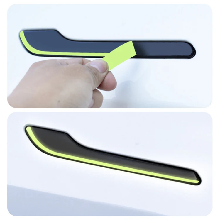 For Tesla Model 3 / Y 4pcs / Set Car Door Handle Luminous Decorative Sticker - Image 6