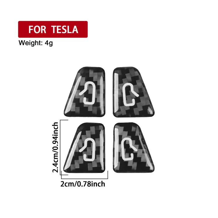 For Tesla Model 3/Y 4pcs /Set Car Window Switch Stickers(Black) - Image 3