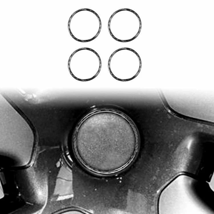 For Tesla Model 3 / Y 4pcs/Set Carbon Fiber Car Wheel Hub Decoration Ring, Left and Right Drive(Black)