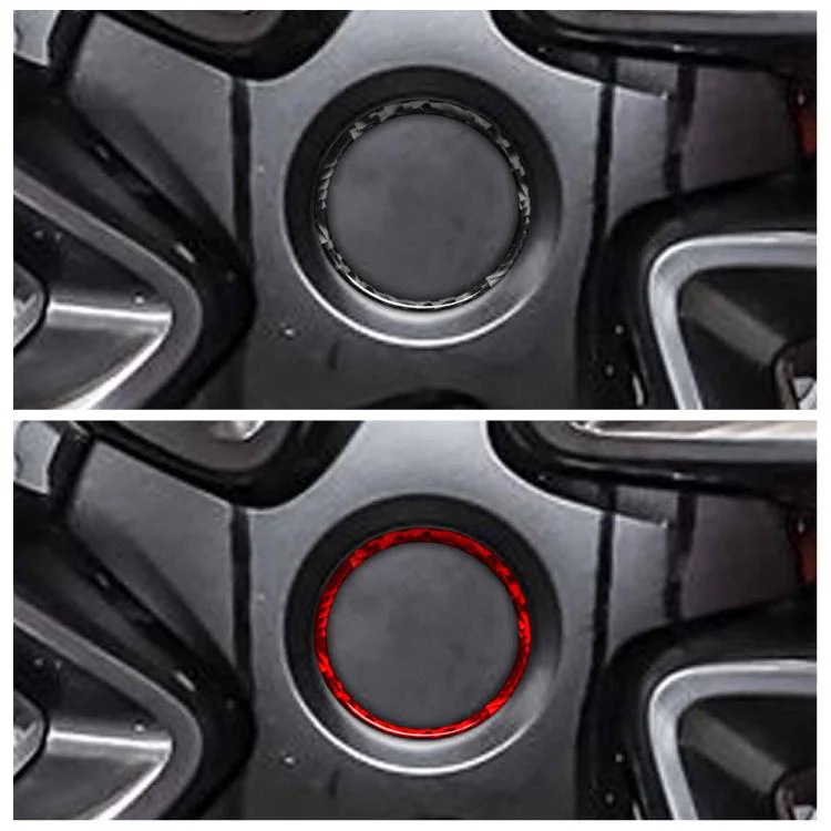 For Tesla Model 3 / Y 4pcs/Set Carbon Fiber Car Wheel Hub Decoration Ring, Left and Right Drive(Red) - Image 5