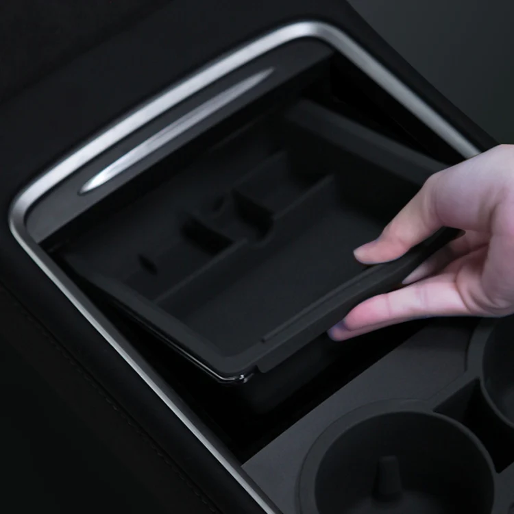 For Tesla Model 3 / Y Center Armrest Storage Box Car Modification Accessories Central Storage Box(Black) - Image 10