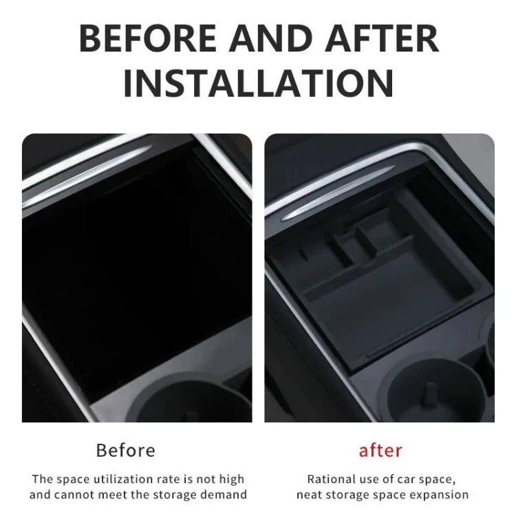 For Tesla Model 3 / Y Center Armrest Storage Box Car Modification Accessories Central Storage Box(Black) - Image 6