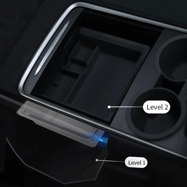 For Tesla Model 3 / Y Center Armrest Storage Box Car Modification Accessories Central Storage Box(Blue) - Image 5