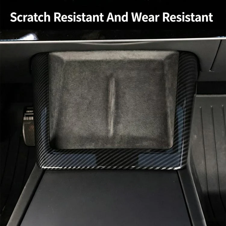 For Tesla Model 3 / Y Center Console Wireless Charger U-Shaped Decorative Protective Bezel(Bright Carbon Fiber) - Image 5