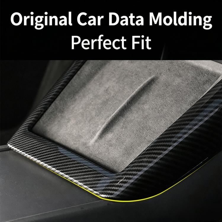 For Tesla Model 3 / Y Center Console Wireless Charger U-Shaped Decorative Protective Bezel(Matte Carbon Fiber) - Image 4