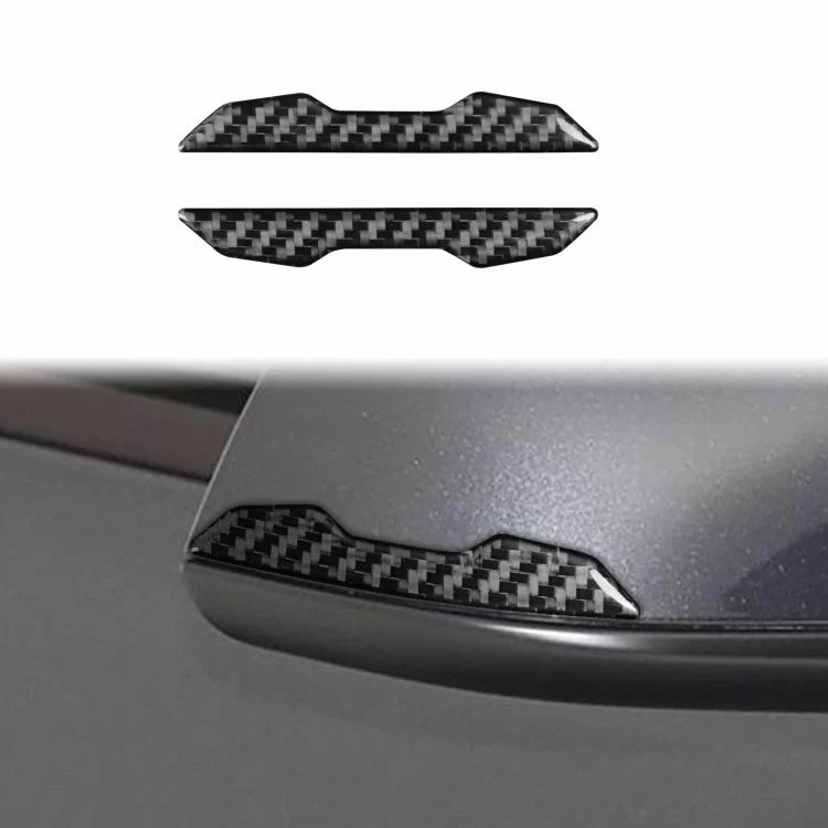 For Tesla Model 3 / Y / S / X 2pcs/Set Carbon Fiber Car Rearview Mirror Anti-collision Decorative Sticker, Left and Right Drive(Black)