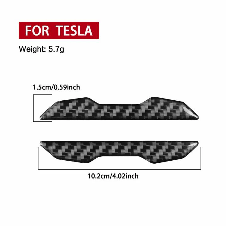 For Tesla Model 3 / Y / S / X 2pcs/Set Carbon Fiber Car Rearview Mirror Anti-collision Decorative Sticker, Left and Right Drive(Black) - Image 4