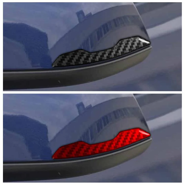 For Tesla Model 3 / Y / S / X 2pcs/Set Carbon Fiber Car Rearview Mirror Anti-collision Decorative Sticker, Left and Right Drive(Black) - Image 6