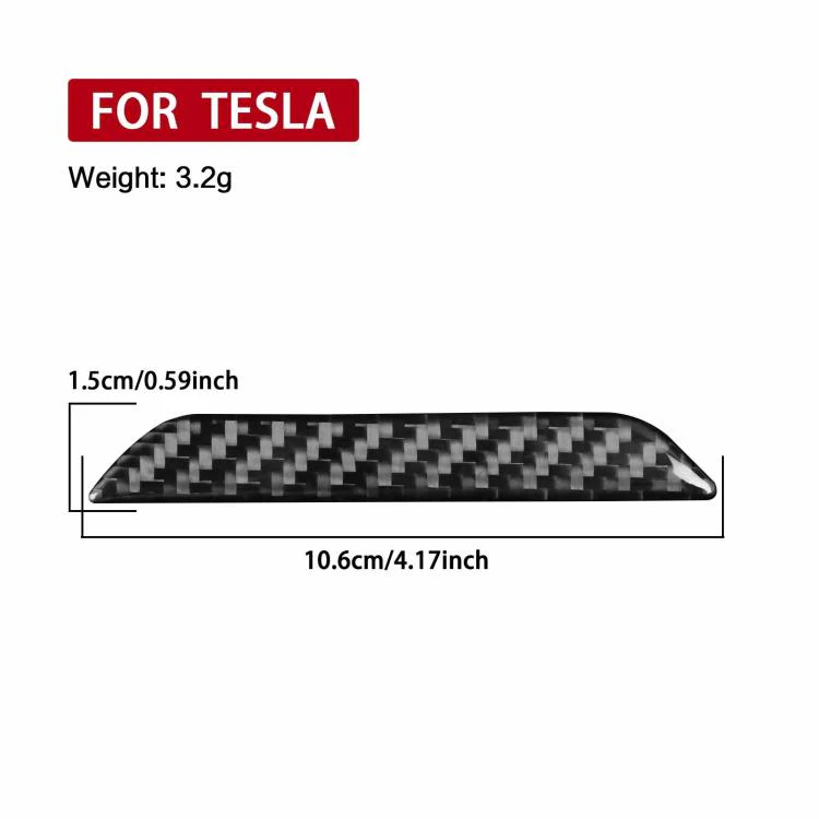 For Tesla Model 3 / Y / S / X Carbon Fiber Car Trunk Logo Decorative Sticker, Left and Right Drive(Black) - Image 4