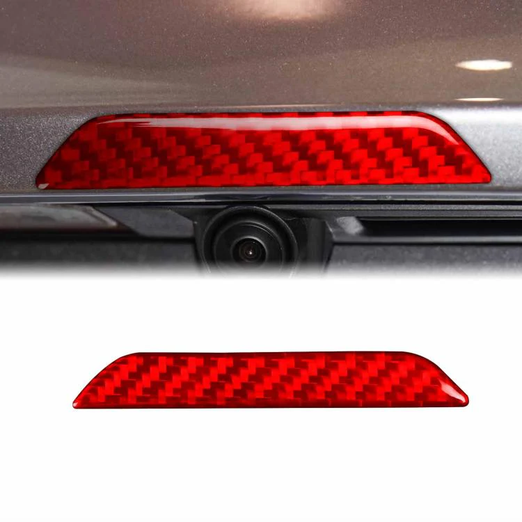For Tesla Model 3 / Y / S / X Carbon Fiber Car Trunk Logo Decorative Sticker, Left and Right Drive(Red)