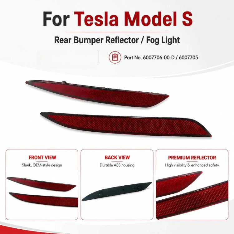 For Tesla Model S Rear Bumper Reflectors Fog Lights 6007706-00-D / 6007705(Right) - Image 3
