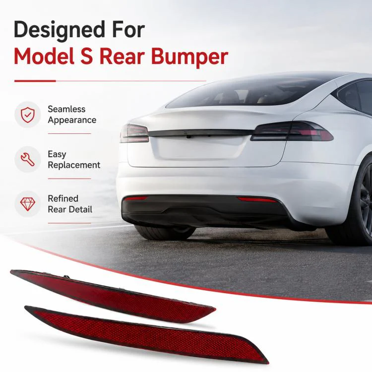 For Tesla Model S Rear Bumper Reflectors Fog Lights 6007706-00-D / 6007705(Right) - Image 6
