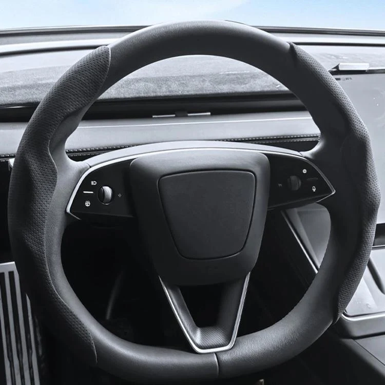 For Tesla Model Series Ultra-Thin Sweat-Wicking Steering Wheel Cover, Spec: NAPPA Black