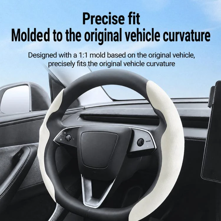 For Tesla Model Series Ultra-Thin Sweat-Wicking Steering Wheel Cover, Spec: NAPPA Black - Image 3