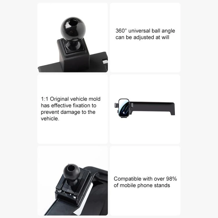 For Tesla Model X / Model S 23-24 17 inch Car Screen Phone Holder Mount with Extension Arm(Black) - Image 8