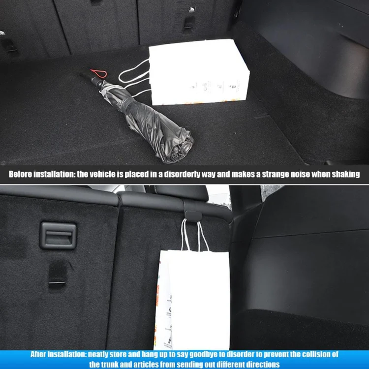 For Tesla Model Y 1pair Rear Trunk Hook Bag Umbrella Hanger - Image 8