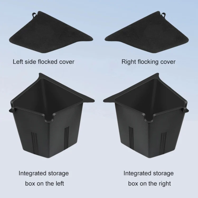 For Tesla Model Y 2021-2023 2pcs / Set Car Trunk Side Storage Box, Flagship Model, Style:with Cover - Image 3