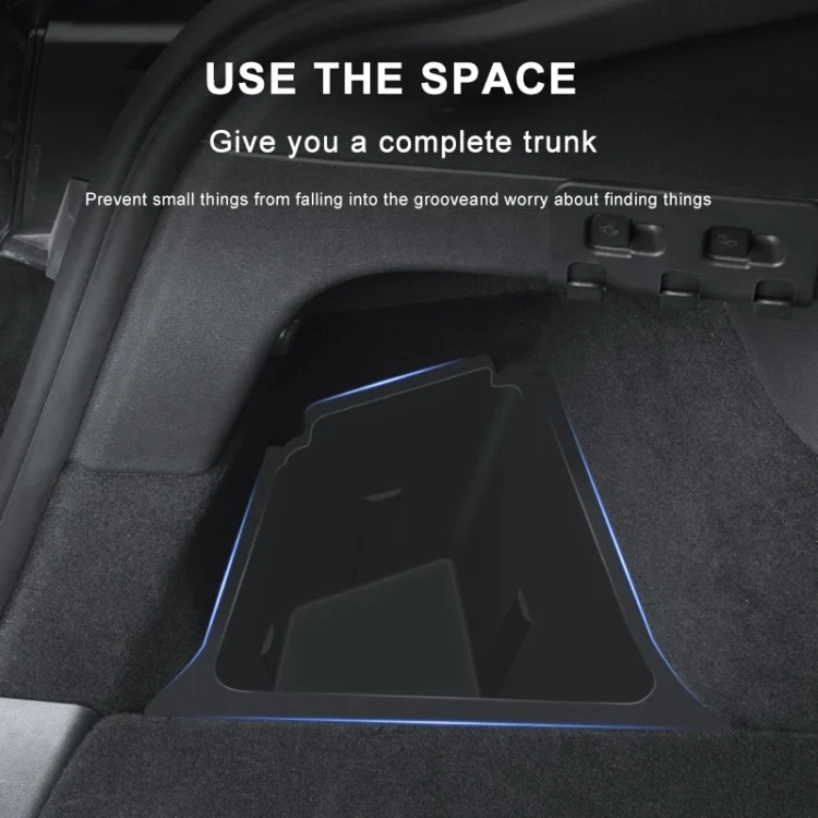 For Tesla Model Y 2021-2023 2pcs / Set Car Trunk Side Storage Box, Flagship Model, Style:without Cover - Image 6
