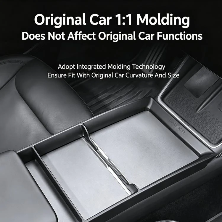 For Tesla Model Y / 3 / YL Center Console Storage Box Panel Frame(Black) - Image 4