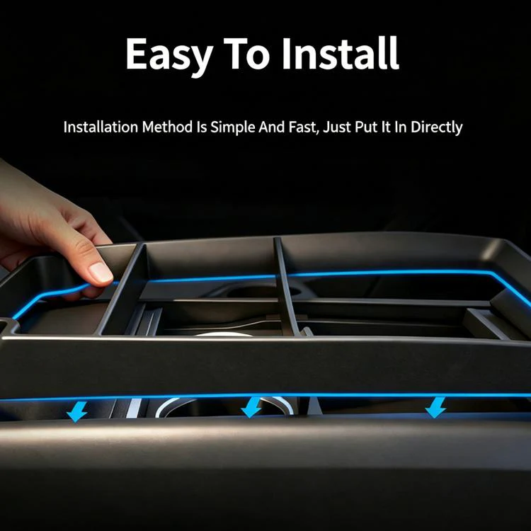 For Tesla Model Y / 3 / YL Center Console Storage Box Panel Frame(White) - Image 8