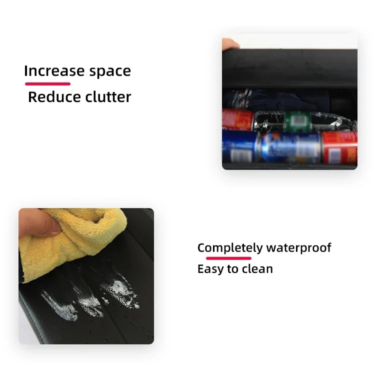 For Tesla Model Y PU Leather Car Interior Storage Glove Box Modification Accessories, Style: Seat Model - Image 4