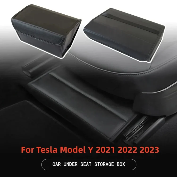 For Tesla Model Y PU Leather Car Interior Storage Glove Box Modification Accessories, Style: Seat Model - Image 7