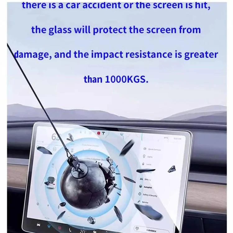 For Tesla Model Y Refresh 2025 Easy Install Box Dust-Free Anti-Fingerprint Car Navigator Matte Tempered Glass Film - Image 5
