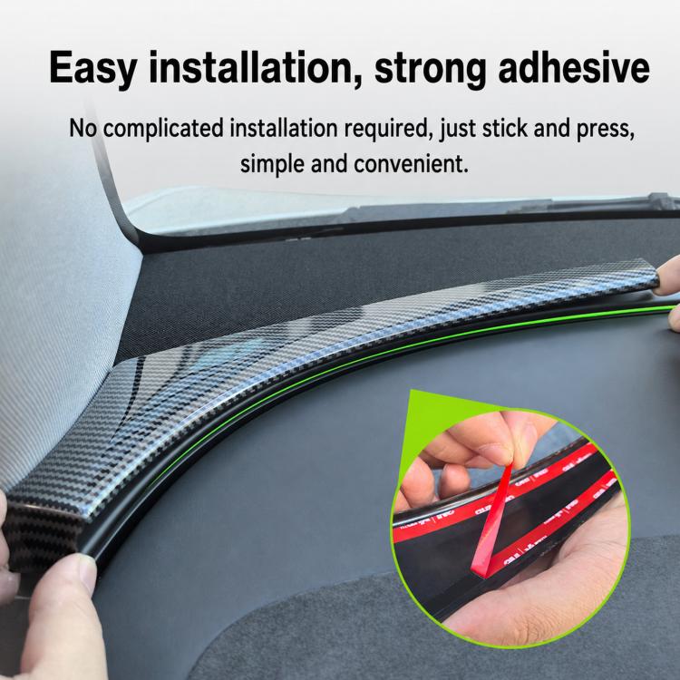 For Tesla Model Y / Y L Car Front Windshield Ambient Light Decorative Trim Strip(Glossy Carbon Fiber) - Image 6