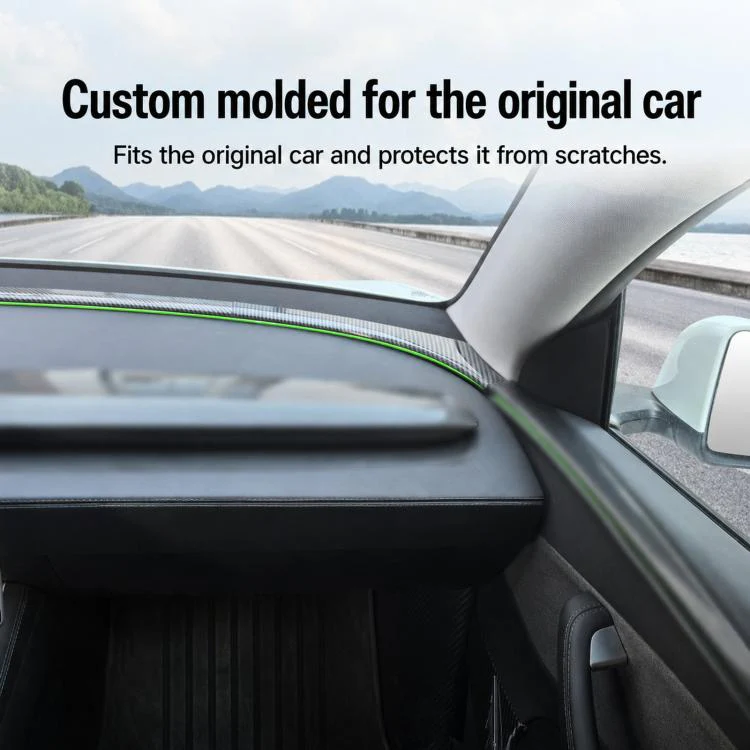 For Tesla Model Y / Y L Car Front Windshield Ambient Light Decorative Trim Strip(Matte Carbon Fiber) - Image 4