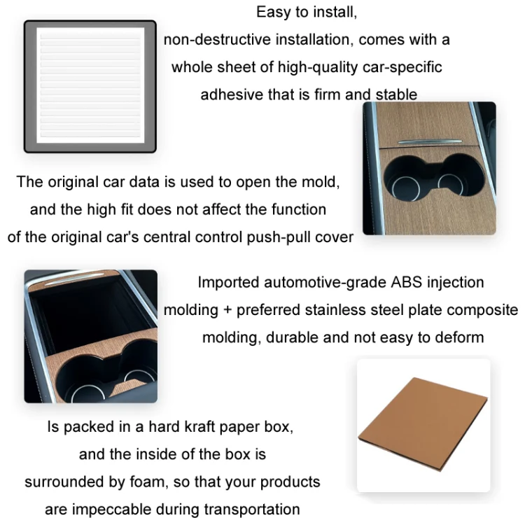 For Tesla Model3/Y Central Control Panel Modification Anti-Scratch Protective Sticker(Carbon Fiber Bright) - Image 4
