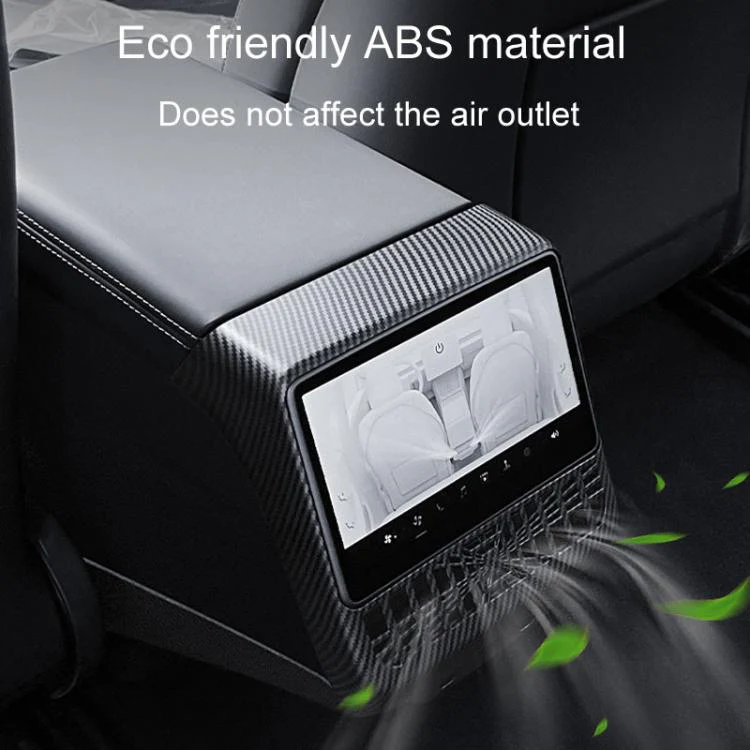 For Tesla New Model 3 / Y Car Rear Air Conditioning Vent Protection Frame, Style: Glossy Carbon Pattern - Image 6