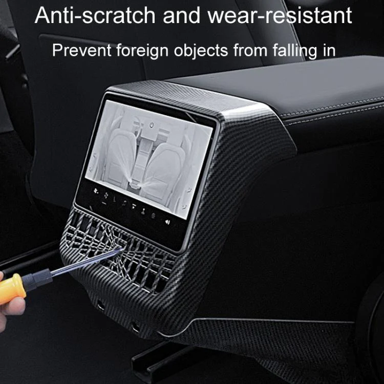 For Tesla New Model 3 / Y Car Rear Air Conditioning Vent Protection Frame, Style: Matte Black - Image 4