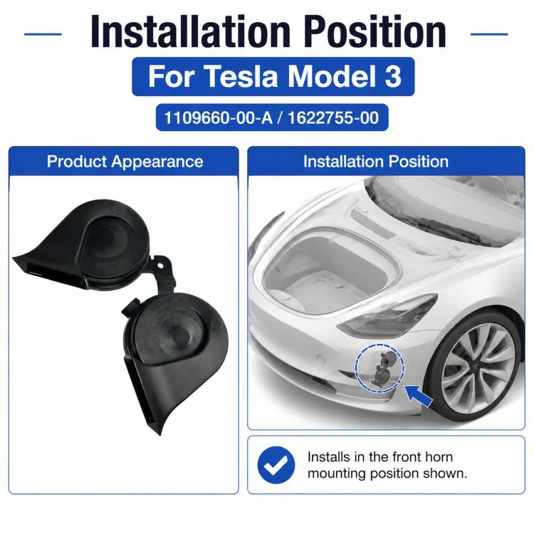 For Tesla Snail Horn Speakers 1109660-00-A / 1622755-00(Model 3) - Image 4
